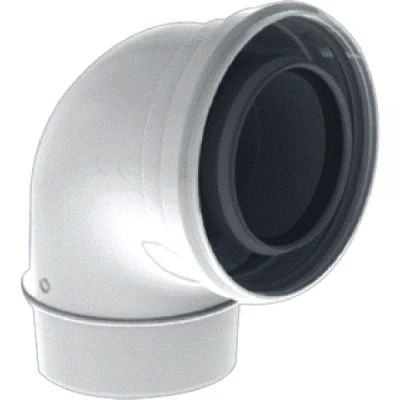 Afbeelding van Burgerhout Twinsafe PP Ø60/100 concentrisch bocht 90. Artikelnr: 400470875