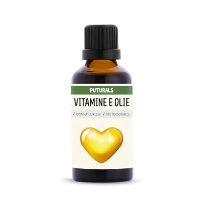 Afbeelding van Puturals Vitamine E Olie 100% Natuurlijk 50ml Tocoferol 70% voor Gezicht, Huid en Haar Puur Vegan