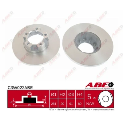Afbeelding van ABE Remschijven C3W022ABE