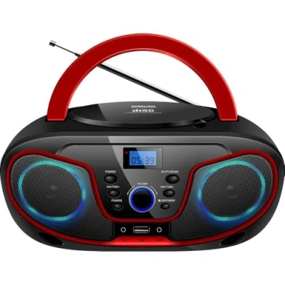 Afbeelding van Silva Schneider MPC 19.4 USB Radio/CD speler VHF (FM) AUX, CD, Zwart, Rood