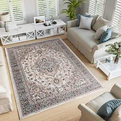 Afbeelding van Tapiso Maya Vloerkleed Grijs Tapijt Woonkamer Modern Blauw Maat 220x300