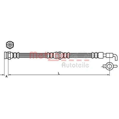 Afbeelding van METZGER 4110871 Remslang 449mm
