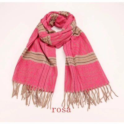 Afbeelding van Sjaal geblokt F23 12 herfst/winter 180/70cm fuchsia