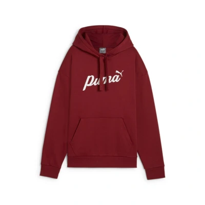 Afbeelding van Puma Script Hoodie Hoodie, Dames, Maat: Large, Intense red/white rubber