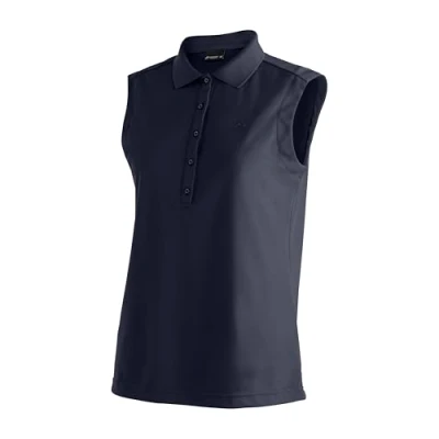 Afbeelding van Maier Sports Ulrike mouwloos poloshirt, piqué shirt, ademend en sneldrogend, regular fit