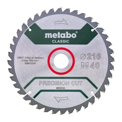 Afbeelding van Metabo 628652000 Cirkelzaagblad Precision Cut 216 x 30 40T Hout / MDF