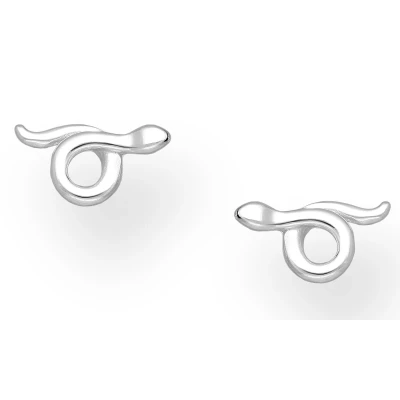 Afbeelding van JoyS Zilveren slang oorbellen 8 x 4 mm oorknopjes