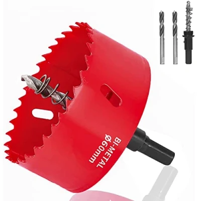 Afbeelding van JatilEr Bi Metalen Gatenzaag 60mm, M42 Gatsnijder Gatzaag Gatenopener Tool Boor Gaten Snijders Kit Cirkelboren voor Hout Aluminium Ijzer Sheet Pijp Plastic