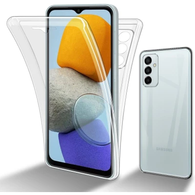 Afbeelding van Cadorabo Hoesje geschikt Voor Samsung Galaxy M23 5G in TRANSPARANT 360 Full Body Case Cover Beschermhoes en achterbescherming, all round bescherming met displaybescherming