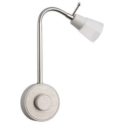 Afbeelding van SEBSON® LED Stopcontact Lamp Dimbaar Zilver, Wandlamp met Stekker 2W, Stekkerlamp Flexibel Warm Wit 2700K Leeslamp, Nachtlamp