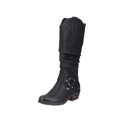 Afbeelding van Rieker Dames 93670 hoge schachtlaarzen, zwart, 39 EU, EU