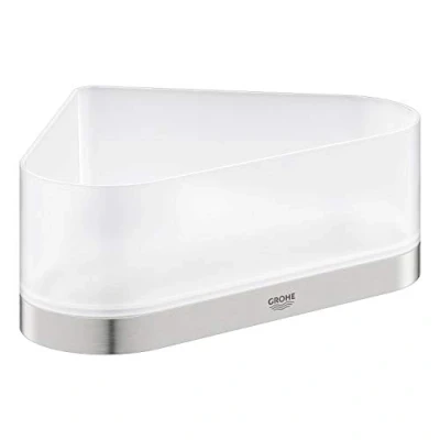 Afbeelding van Grohe selection korf met houder zeepschaal hoekmontage glas metaal supersteel 41038dc0