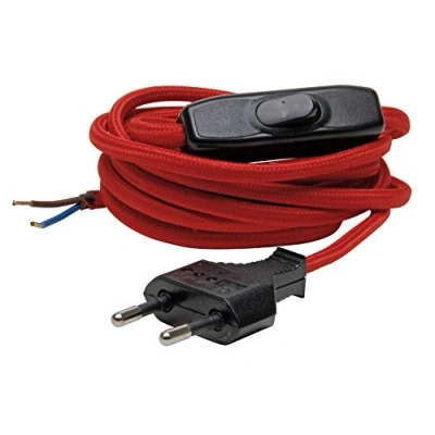 Afbeelding van Kopp Aansluitsnoer ongeaard met schakelaar rood (2m)