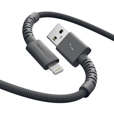 Afbeelding van Fresh &#039;n Rebel FlexWave kabel USB A naar Lightning 2 meter Ultraflexibel Storm Grey