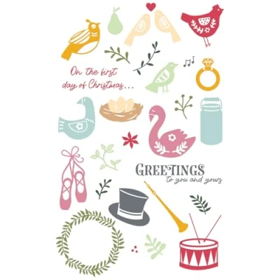 Afbeelding van Sizzix A5 doorzichtige stempelset 12 dagen Kerstmis van Catherine Pooler