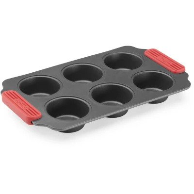 Afbeelding van Lékué non stick muffinsvorm 6 st Rood