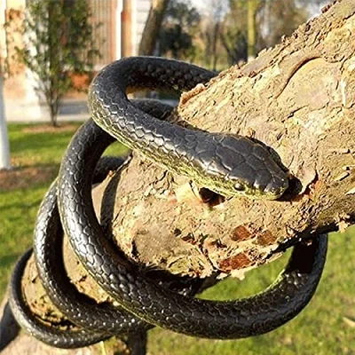 Afbeelding van LANTING Realistische rubberen slang, slang van rubber, 130 cm lang, kunstslang, Mamba voor tuinaccessoires vogels, grappen, Halloween decoratie.