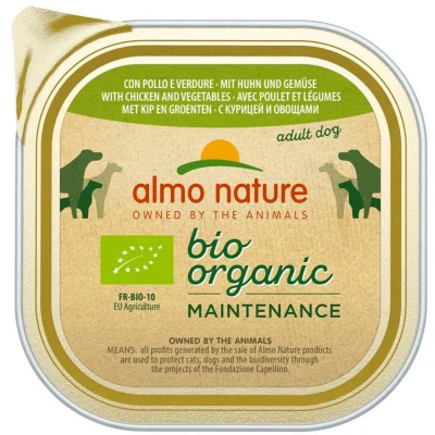 Afbeelding van 18x Almo Nature Bio Organic Maintenance Hondenvoer Kip&amp;Groenten 300 gr