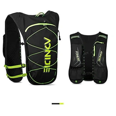 Afbeelding van AONIJIE Ultrleicht Fietsrugzak, drinkrugzak, drinktas, drinkfles voor wandelen, training, hardlopen, klimmen met 500 ml drinkfles, 1,5 l, zwart