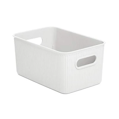 Afbeelding van Baobab multifunctionele opbergmand medium met capaciteit voor 5 liter, wit pergamon, 18,1 x 27,2 13