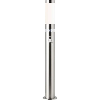Afbeelding van Brilliant Leuchten Staande lamp voor buiten BOLE 78 cm hoogte, ø 8 cm, bewegingsmelder, e27, metaal, kunststof, edelstaal