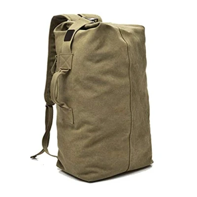 Afbeelding van Stijlvolle Grote capaciteit Tactische Canvas Rugzak Leger Emmer Tas Outdoor Sport Duffle Bag Reizen