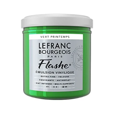 Afbeelding van Lefranc Bourgeois 300625 Flashe acryl en vinylverf, lichtecht, dekkend bestand tegen veroudering 125ml Pot, Spring Green