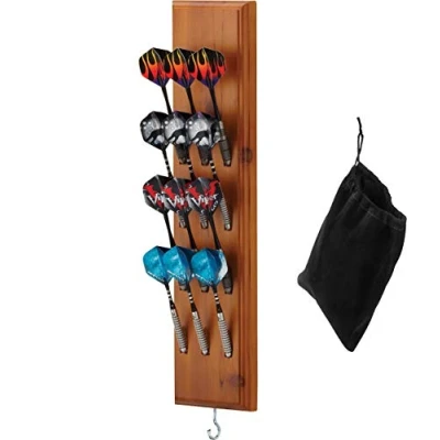 Afbeelding van Viper by GLD Products Wandgemonteerde houder/Caddy Display, geschikt voor 12 staal/softtip darts, kaneelafwerking, hout, één maat