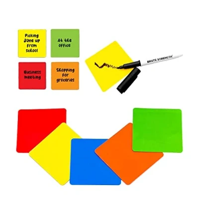 Afbeelding van Whiteboard Scrum Magneten met stift 25 stuks Mix 5 kleuren 7,5 x 7,5cm Post it notes voor Magneetbord en Koelkast