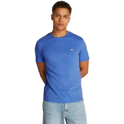 Afbeelding van Tommy Jeans SLIM Jaspe TEE Tshirt basic, Heren, Maat: 58, Tempo blue