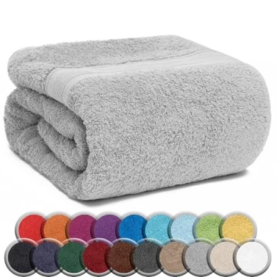 Afbeelding van NatureMark Set van 2 Saunahanddoeken, Premium Kwaliteit, 80 x 200 cm, 100% Katoen, Zilver Grijs