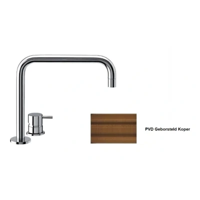 Afbeelding van Waterevolution Flow 2 gats wastafelkraan PVD Geborsteld Koper T112HCPE