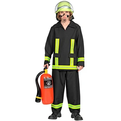 Afbeelding van Widmann Brandweerkostuum voor kinderen, carnavalskostuum, carnavalskostuum uniform met reflectoren