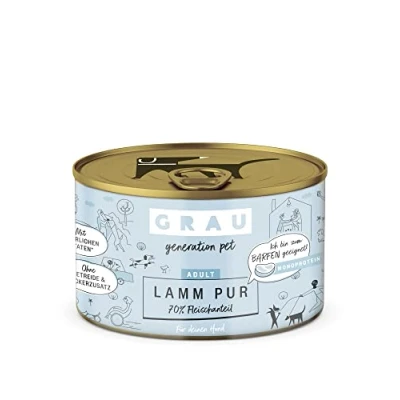 Afbeelding van GRAU het origineel Natvoer voor honden puur lam, 6 verpakking (6 x 200 g), monoproteïne, volwassen