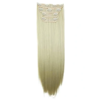 Afbeelding van CAISHA XXL 4 Delige Set Clip In Extensions Haarverlenging Haarstukje Volumineus Glad Platina Blond CES311