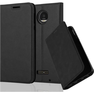 Afbeelding van Cadorabo Hoesje geschikt voor Motorola MOTO Z PLAY in ZWARTE NACHT Beschermhoes met magnetische sluiting, standfunctie en kaartvakje Book Case Cover Etui