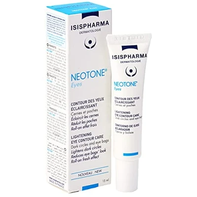 Afbeelding van ISISPHARMA NEOTONE EYES Verhelderende oogcontour met zoethoutextract en hyaluronzuur Kleurrijke roll on, verlicht donkere kringen vermindert wallen Gemaakt in Frankrijk