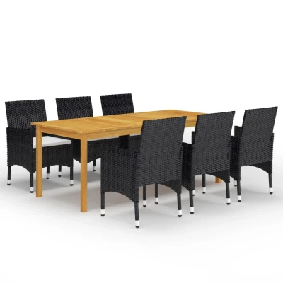 Afbeelding van 7 delige Tuinset zwart