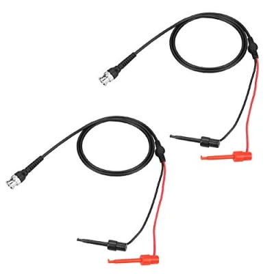Afbeelding van 2 sondekabels met haakklem BNC naar testkabel Oscilloscoop