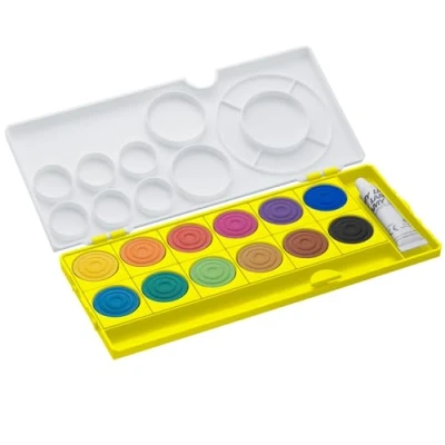 Afbeelding van LAMY 1237633 aquaplus verfdoos, kunststof, neongeel, 12 kleuren