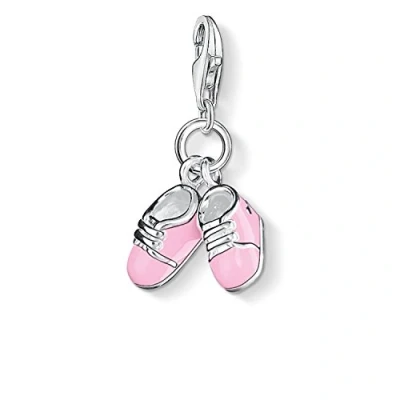 Afbeelding van Thomas Sabo Dames bedelhanger babyschoenen geboorte Charm Club 925 sterling zilver roze 0820 007 9