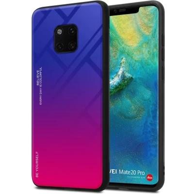 Afbeelding van Cadorabo Hoesje geschikt voor Huawei MATE 20 PRO in PAARS ROOD Tweekleurige beschermhoes TPU silicone Case Cover