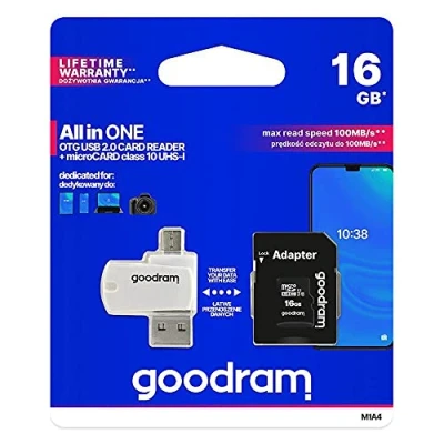 Afbeelding van Goodram M1A4 All in One 16 GB MicroSDHC UHS I Klasse 10