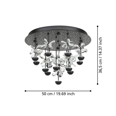 Afbeelding van Stars of Light Zwarte plafondlamp Pianopoli 2 Ø 50cm 390275