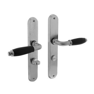 Afbeelding van Deurklink Courgette met ovaal schild WC63/8mm mat chroom
