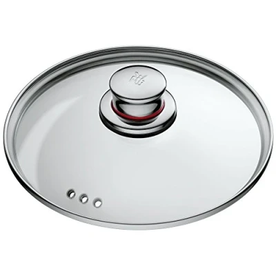 Afbeelding van WMF Quality One pannendeksel 16 cm, glazen deksel met metalen handgreep, hittebestendig glas, vaatwasmachinebestendig