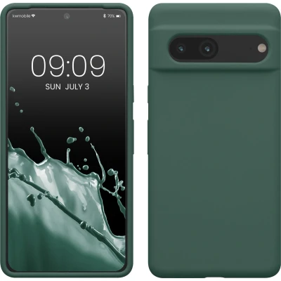 Afbeelding van kwmobile telefoonhoesje geschikt voor Google Pixel 7 Hoesje met siliconen coating Smartphone case in dennengroen