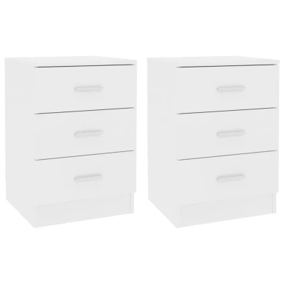 Afbeelding van vidaXL Nachtkastjes 2 st 38x35x56 cm bewerkt hout wit
