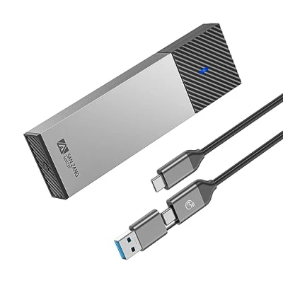 Afbeelding van M.2 Enclosure NVMe SSD behuizing met 10 Gbit/s overdracht, USB3.2 SATA adapter voor 2230 2242 2260 2280 PCIe M Key &amp; M+B (zonder gereedschap, 2 in 1 kabel),