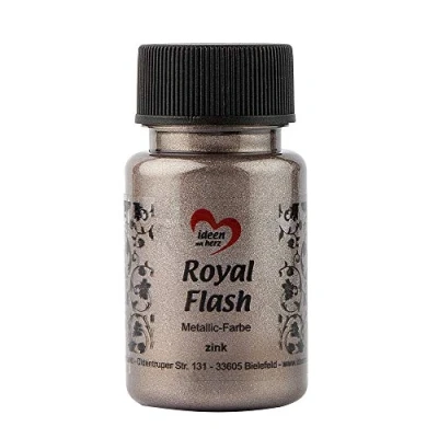 Afbeelding van Royal Flash, acrylverf, metallic, met fijnste glitterdeeltjes, 50 ml (zink/taupe)